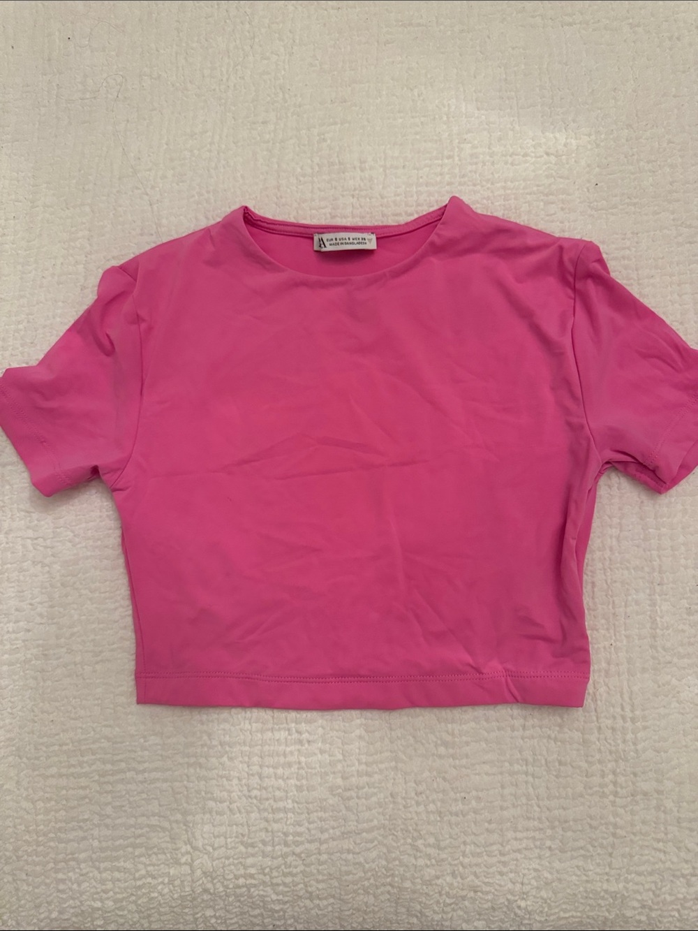 Zara Bright Pink Cropped Tee